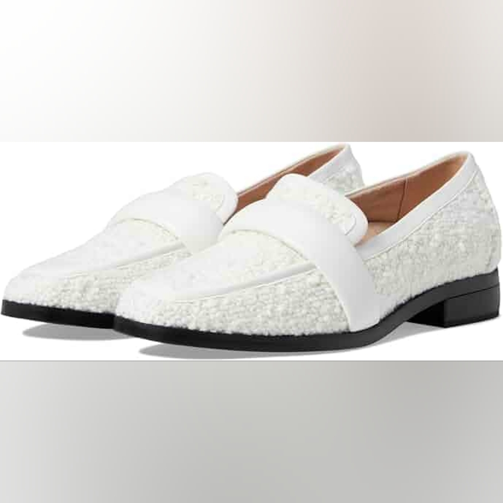 Vionic Boucle Covered Leather Loafers In 8